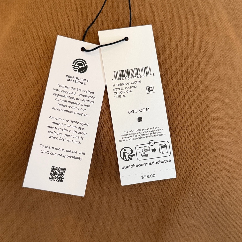 NWT UGGbraid Tasman Pull-On Hoodie In Chestnut Size Medium - Picture 12 of 16